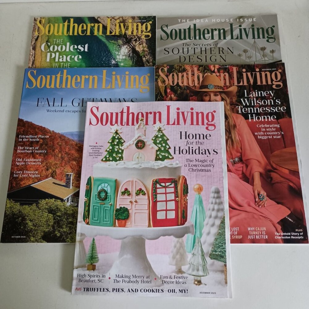 Southern Living magazine 5 pack August to December 2025